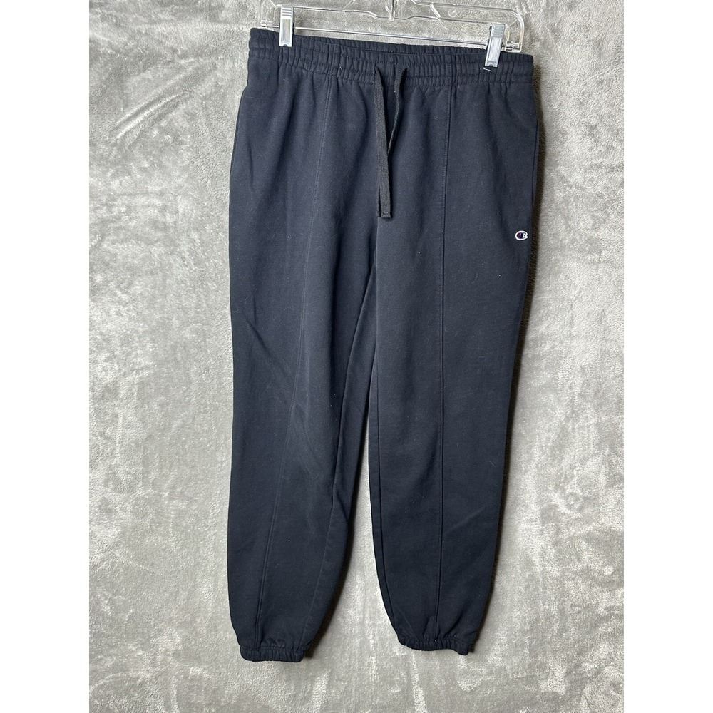 Champion Sweatpants Womens Small Black Logo Tapered Athletic Gym